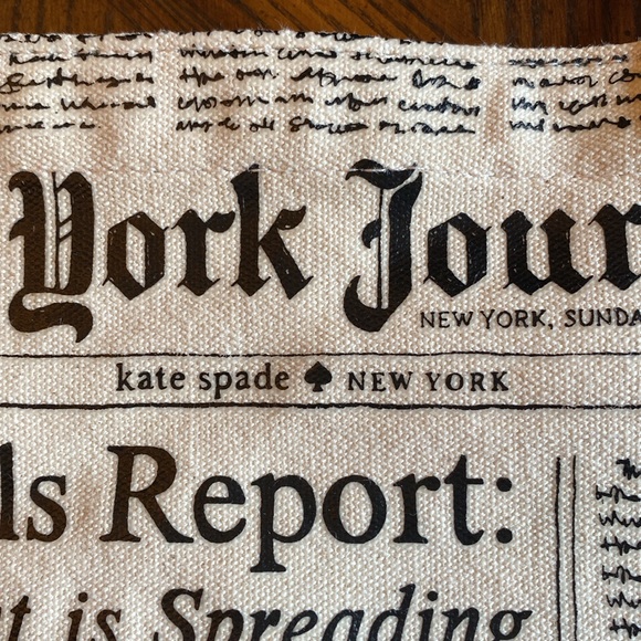 Kate Spade Canvas NY Newspaper Print Tote Bag - Picture 3 of 9